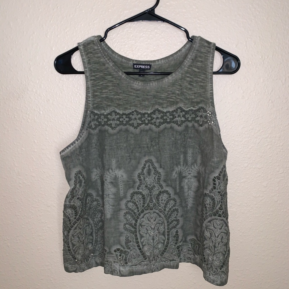 Army green sleeveless tank top
